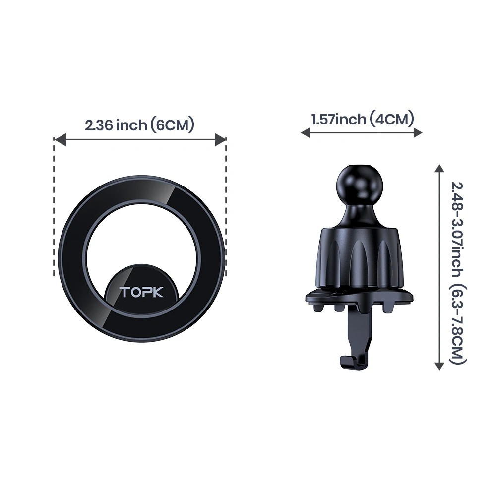 Magnetische Auto Handyhalterung Lüftung TOPK 360° Magsafe Halter iPhone Samsung